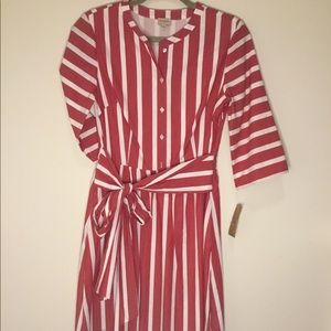 Striped tea length dress